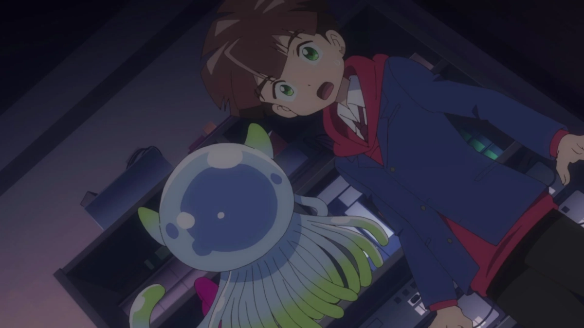 驚く宙とデジモン