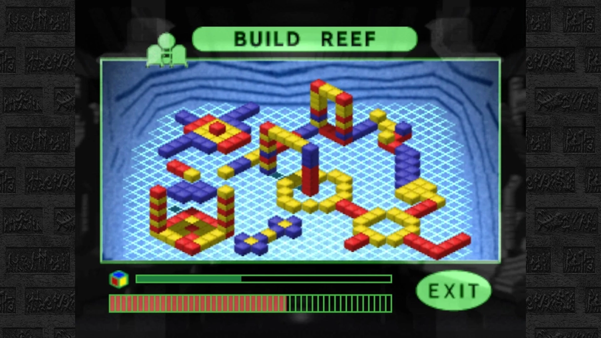 ゲーム画面：漁礁づくり