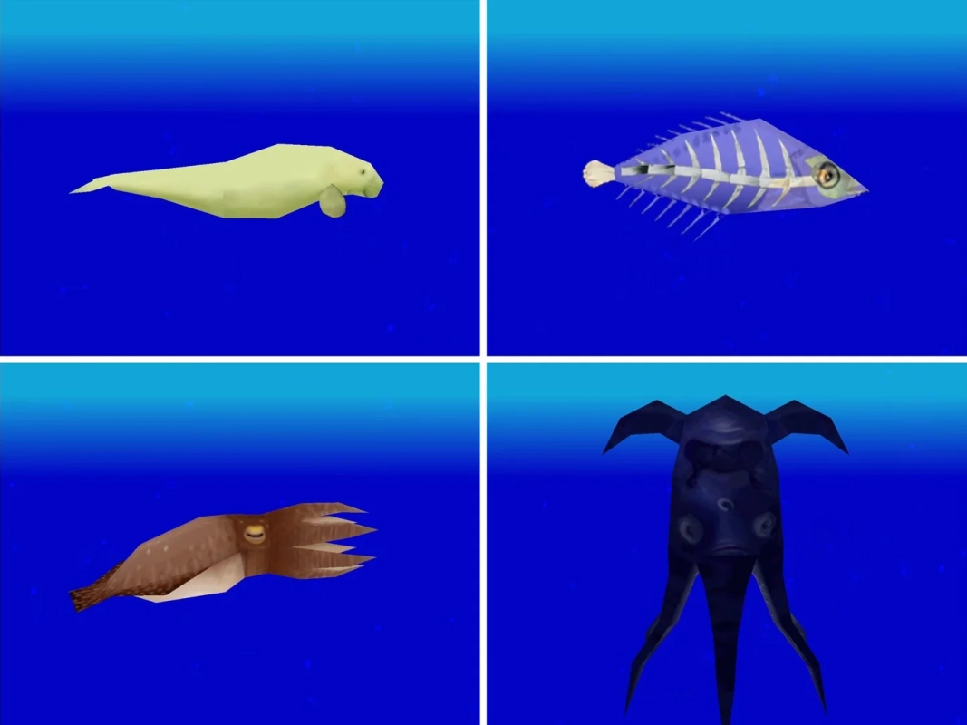 ゲーム画面：海洋生物