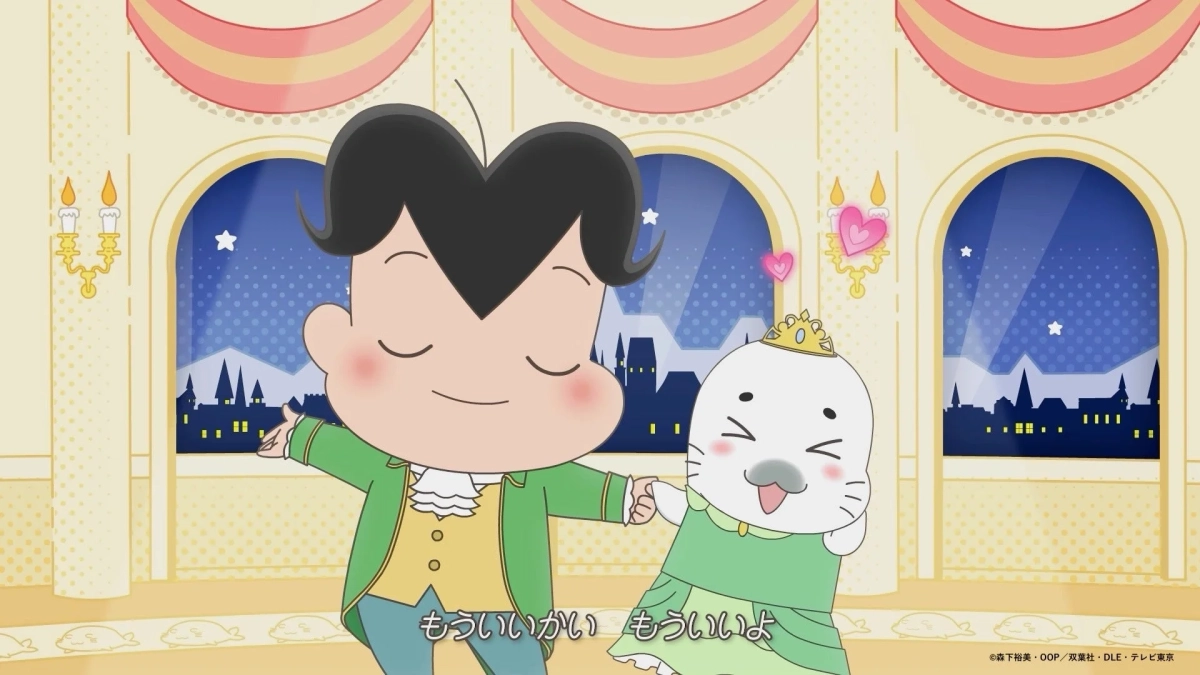 ダンスをするアシベとゴマちゃん