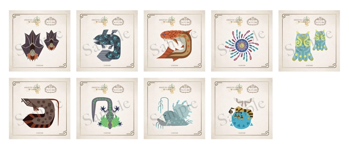 『モンスターハンターワイルズ』環境生物ステッカー(全9種)