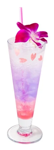 タマミツネをイメージしたドリンク「花舞う泡狐竜ソーダ」