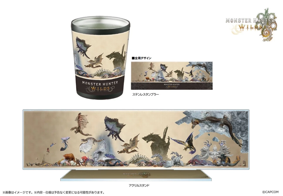 モンスター比較図 ステンレスタンブラーとアクリルスタンド