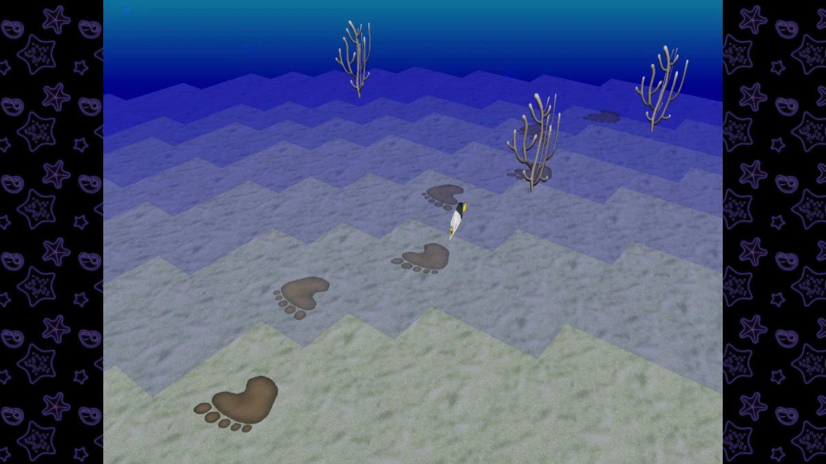 ゲーム画面：海底のペンギン