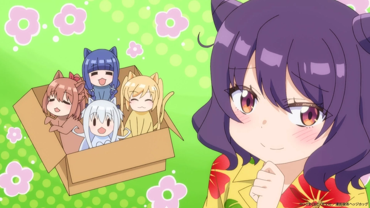猫耳の女の子とちびキャラたち