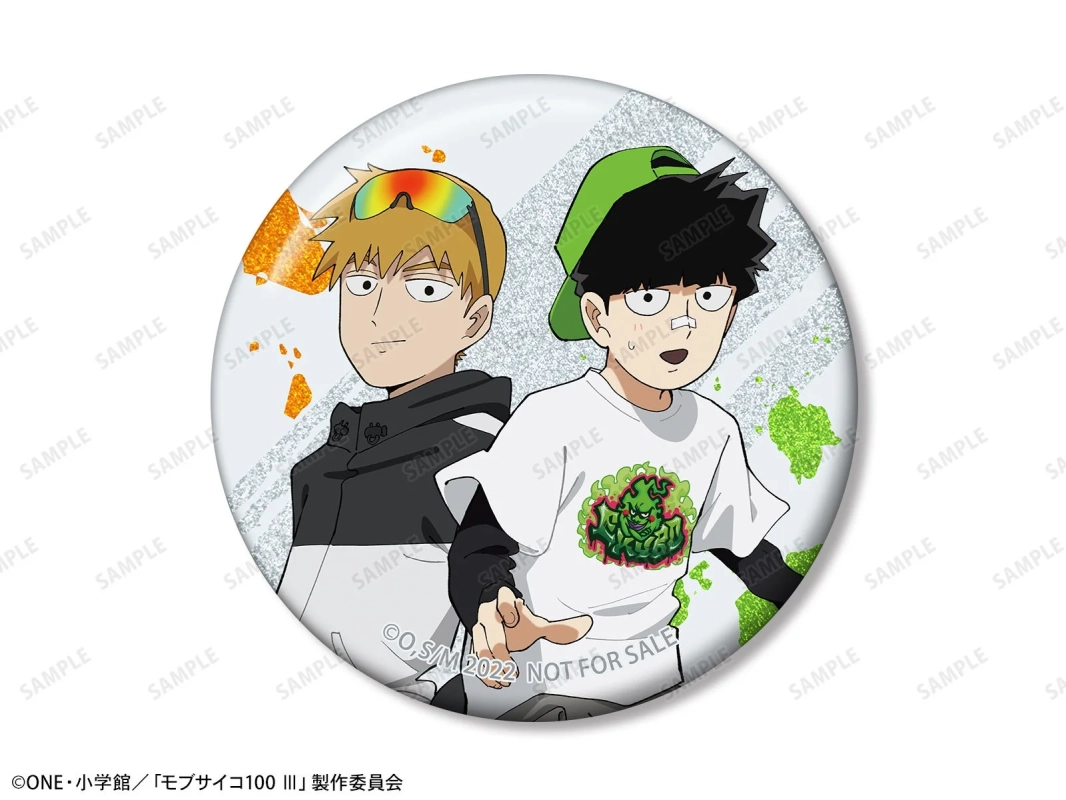 描き下ろし 影山茂夫&霊幻新隆 ストリートスポーツver. グリッター缶バッジ イベント限定特典