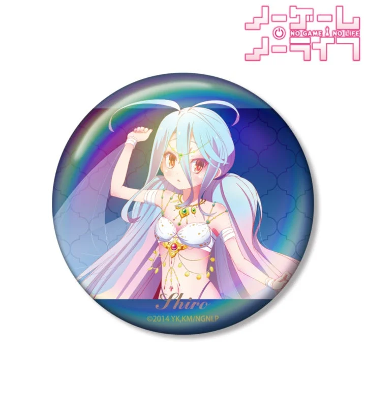 ノーゲーム・ノーライフ 描き下ろし 白 踊り子ver. 75mmオーロラ缶バッジ